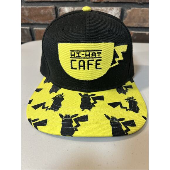 Detective PIKACHU Hi-Hat Cafe Pokemon Snapback Hat Cap New - Picture 1 of 6